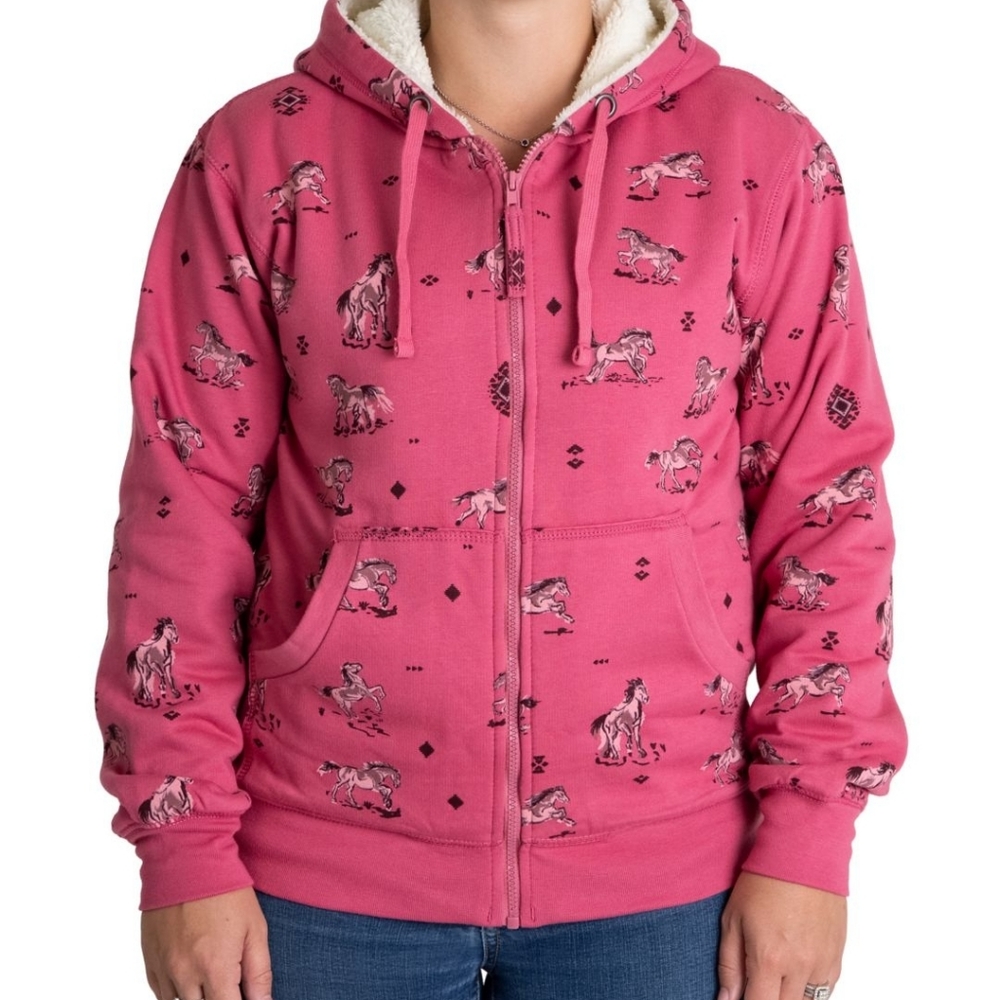 Women's Sherpa-Lined Fleece Hooded Sweatshirt